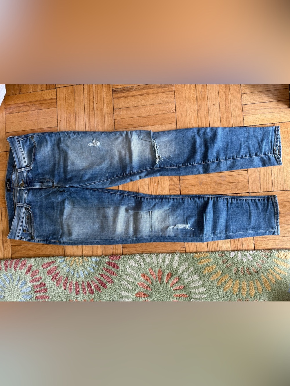 Distressed Blue Skinny Jeans